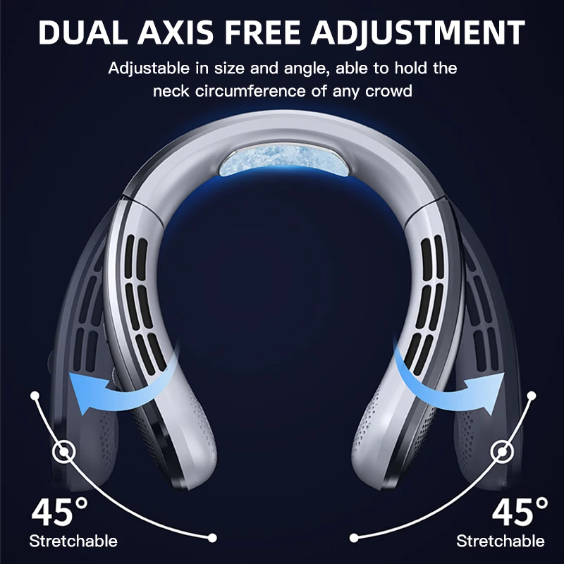 Xiaomi แขวนคอพัดลมแบบพกพา Bladeless Mini USB ชาร์จ Mute LED Digital Display พัดลมไฟฟ้าฤดูร้อน Air Cooler
