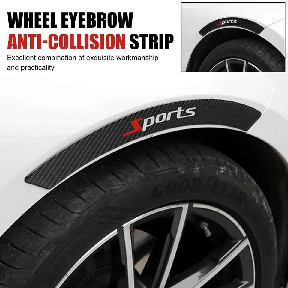 Bandes Anti-collision pour sourcils de roue, autocollant décoratif général en Fiber de carbone modifiée, autocollant anti-rayures pour