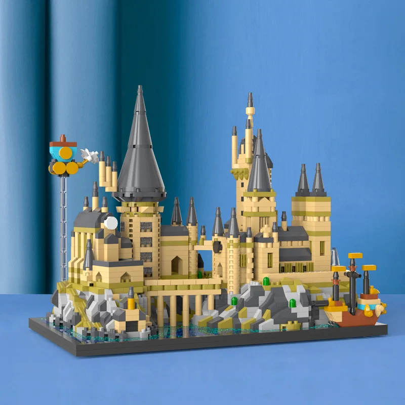 ใหม่หิน Magic Castle Creative Harrys โรงเรียนชุดเมือง DIY Building Blocks อิฐของเล่นสําหรับเด็กผู้ใหญ่ของขวัญ