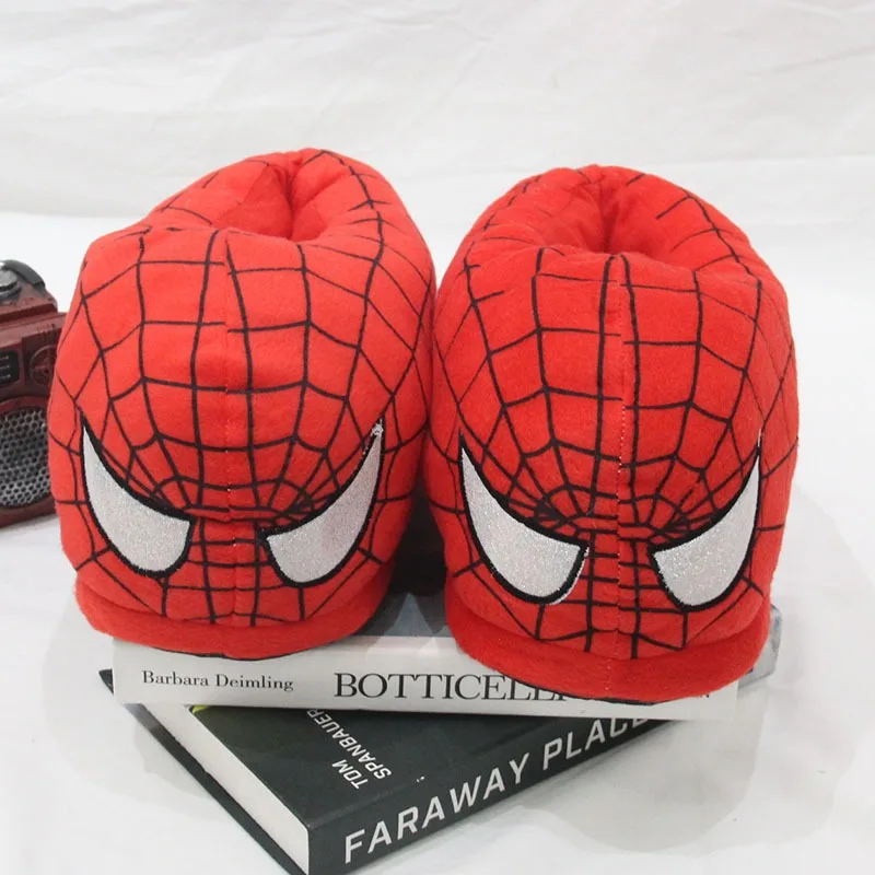 Chaussons en peluche Disney Spider Man, chaussures en coton chaud, épaissies, non ald, maison, cadeau de Noël, paquet complet