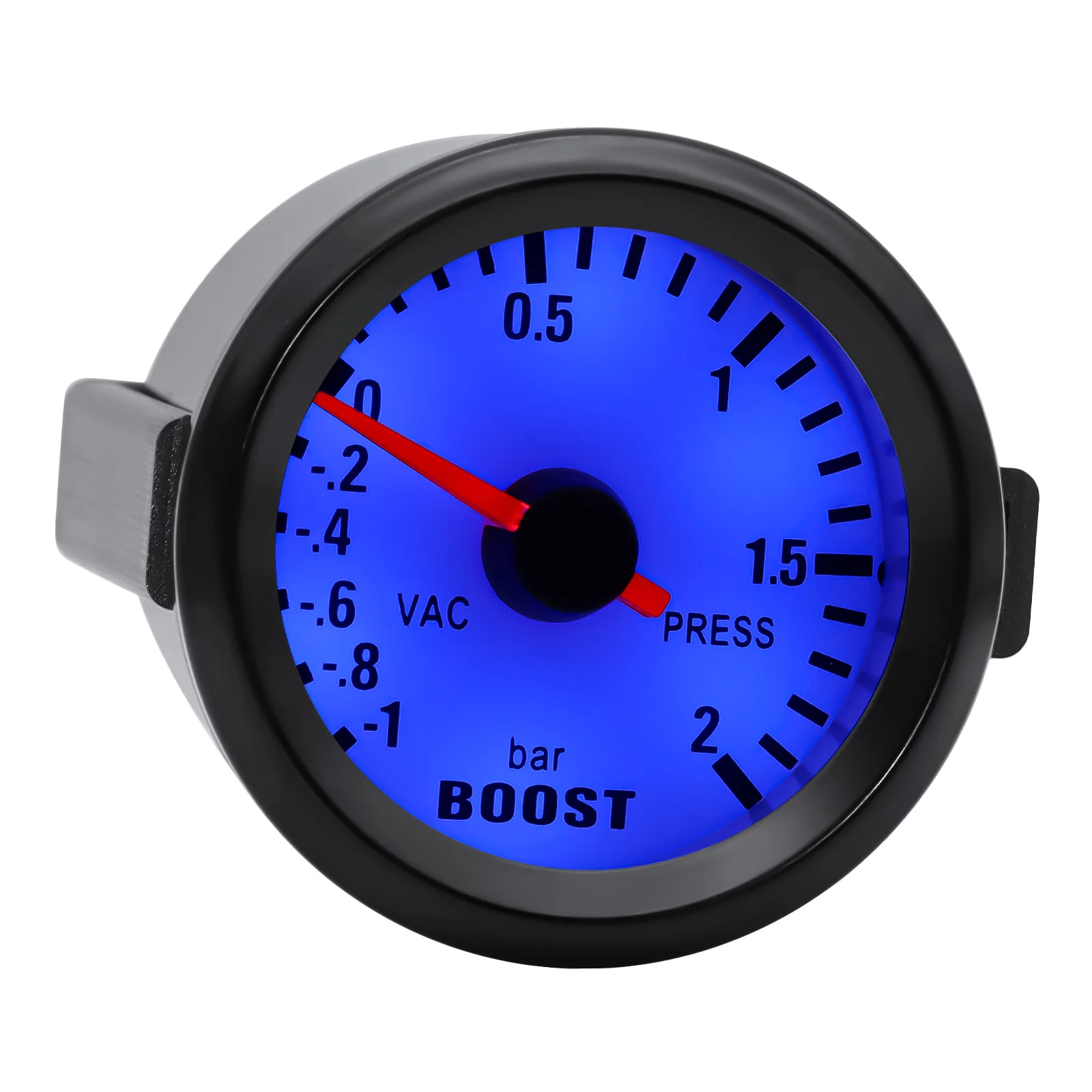 Ad universal 52mm barra azul led luz pressão turbo boost medidor com sensor 、 suporte 12v boost sensor acessórios do carro