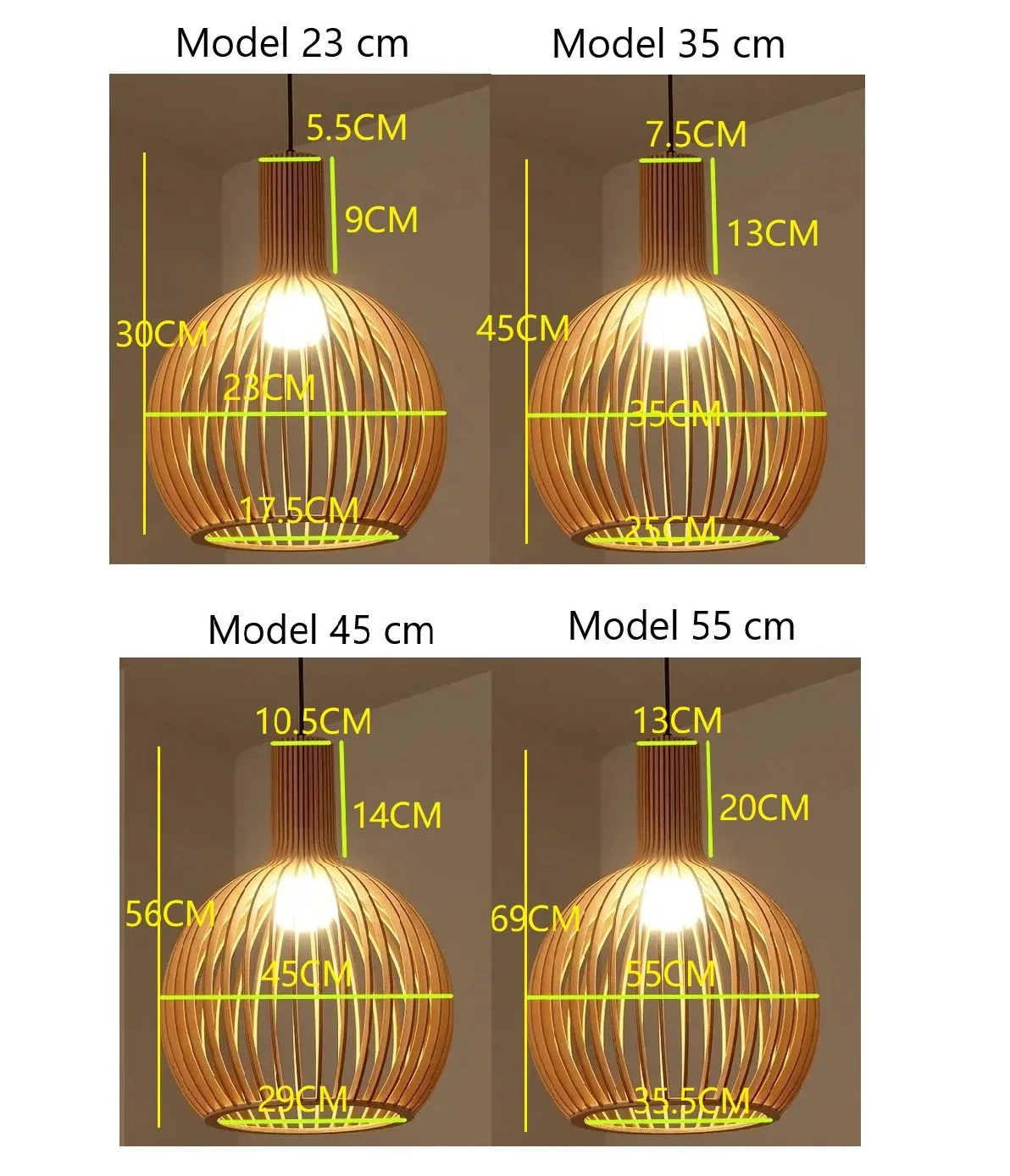 Negro blanco azul nogal Color Foscarini jaula de madera maciza luz colgante lámpara de bambú negro accesorios de iluminación VIP Envío Directo
