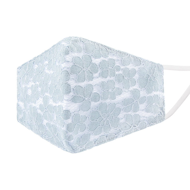 Spring Summer Lace Mask Three Layer Sunscreen Fashion Breathable Washable Filter Cloth Embroidered Flower Mask Wholesale