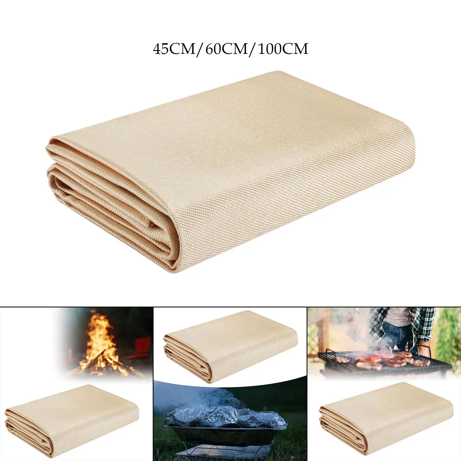 เสื่อทนไฟทนไฟเชื่อมผ้าห่มพรมทนความร้อนอเนกประสงค์ Fire Pit Mat สําหรับบาร์บีคิวเดินป่าชั้นปิกนิกกลางแจ้ง