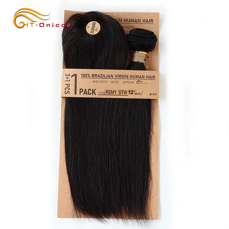 Kinky encaracolado feixes de cabelo humano curto cabelo brasileiro tece 3 pacotes com fecho natural preto encaracolado pacotes com fecho
