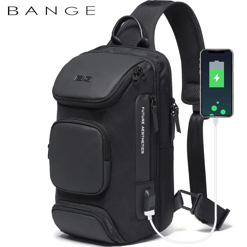 Bange-Bolso de pecho lujoso para hombre, bandolera masculina cómoda y transpirable, bolsos de hombro tipo bandolera