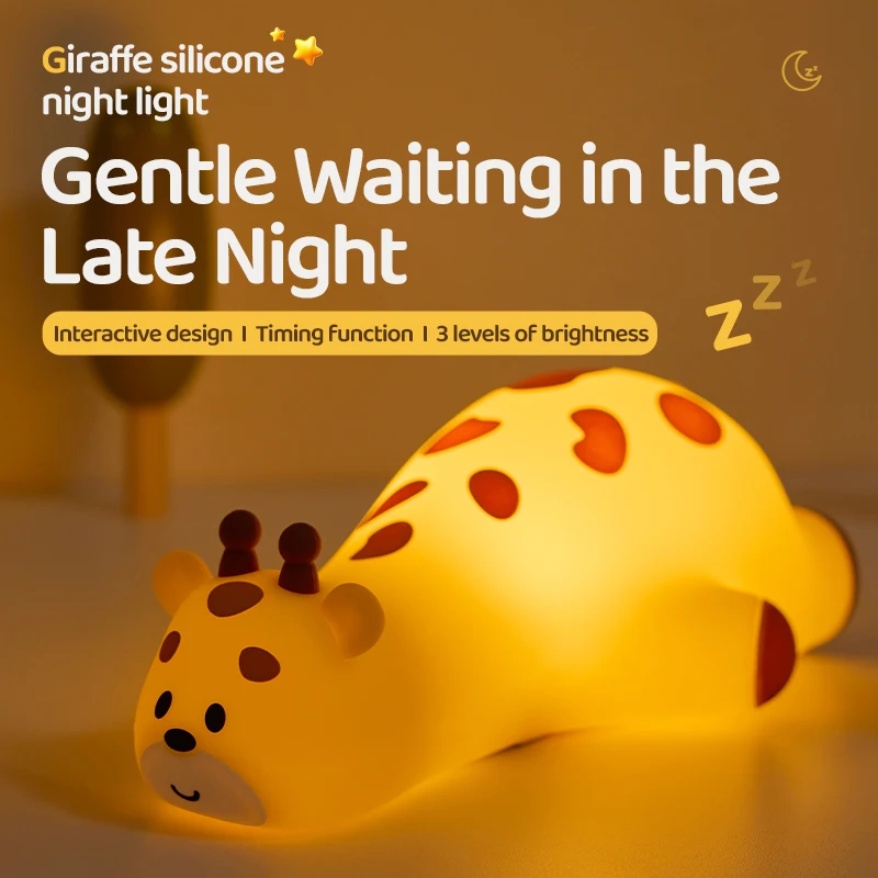 สัตว์น่ารักซิลิโคน Night Light Fox กบเนอสเซอรี่ Sleeping โคมไฟชาร์จเป็ด Touch Sensor ข้างโคมไฟสําหรับตกแต่งห้องนอน