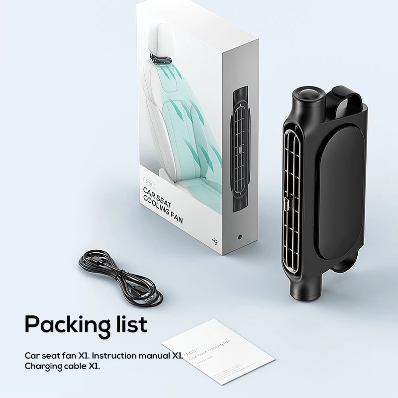 พัดลมระบายความร้อนในรถยนต์แบบ USB ปรับความเร็วได้ 3 ระดับ พัดลมติดเบาะรถยนต์ด้านหน้าและด้านหลัง ใช้ได้กับรถยนต์ทุกประเภท รถจี๊ป รถตู้ รถบรรทุก