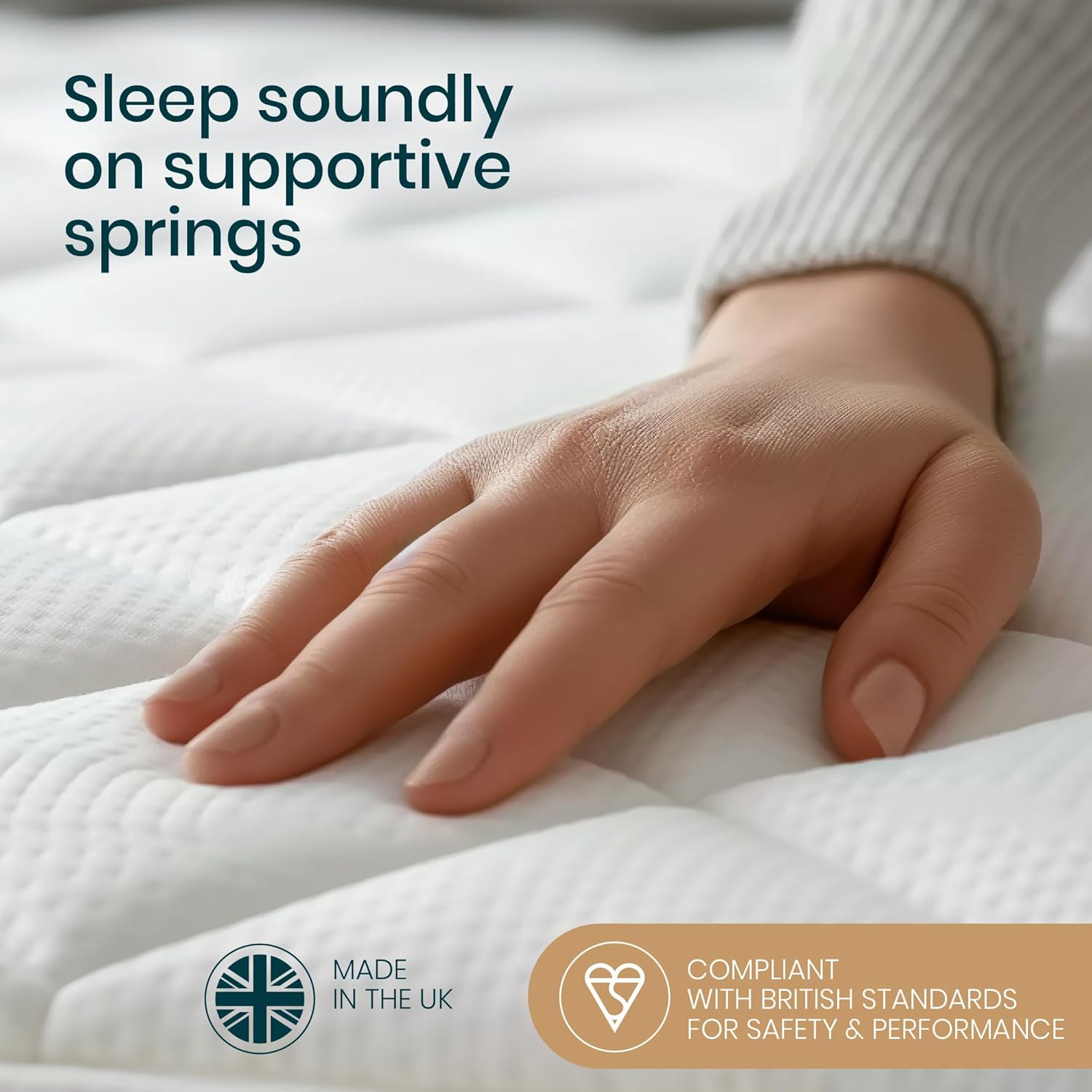 Bambini Sprung Cot Mattress 140 x 70 cm - Hypoallergenic, Breathable & Wipeable Baby Mattress for Travel Cot & Crib, Soft