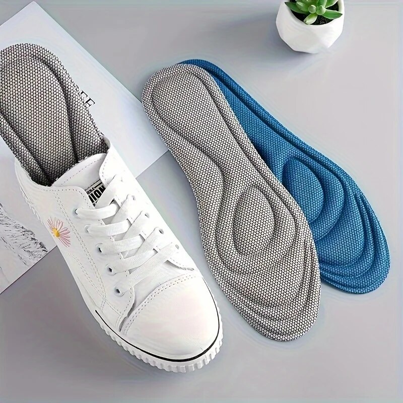 Plantilla de masaje deportivo para hombre y mujer, plantillas de espuma viscoelástica para zapatos, Nano masaje antibacteriano, plantilla deportiva para pies, ortopédico, 1 par