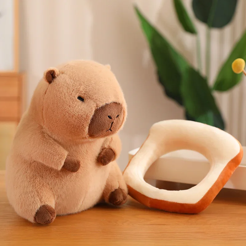 Capybara Plush ของเล่นจําลอง Capibara คอสเพลย์ยูนิคอร์นชุดไดโนเสาร์ Boba ขนมปังผลไม้อาหาร Decor นก Bubble ตุ๊กตาสัตว์