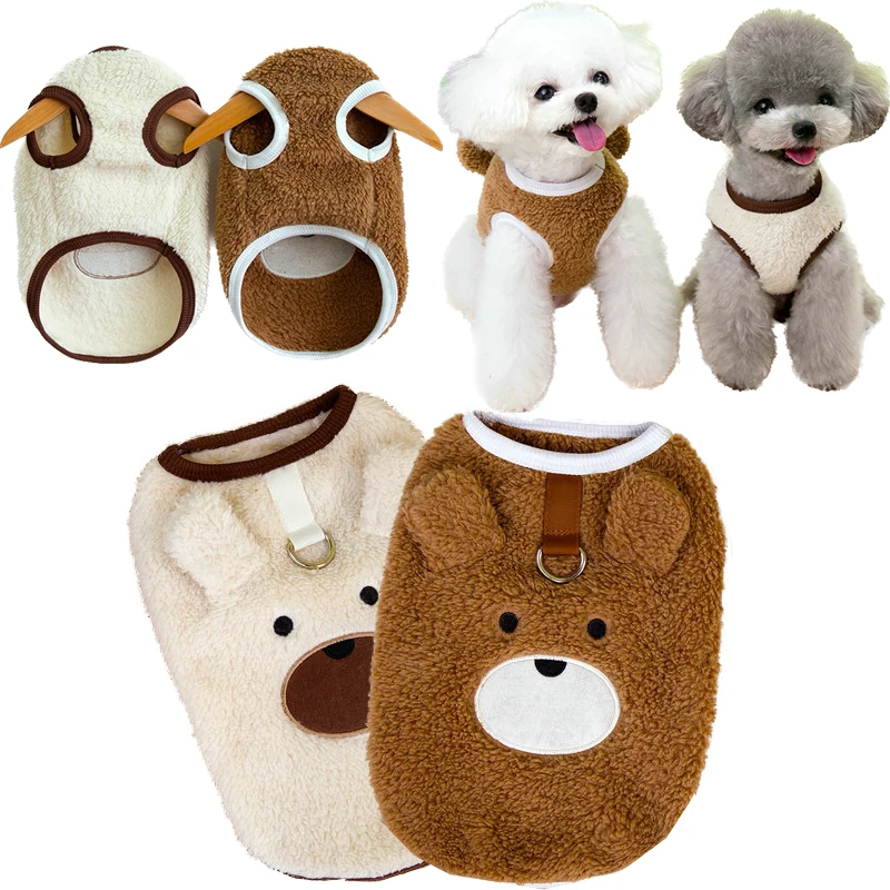 Ropa de invierno para cachorros, chaleco cálido de lana para perros, trajes de Bulldog Francés, Chihuahua, chaqueta para caniche, abrigo de peluche para Pug, suministros para mascotas