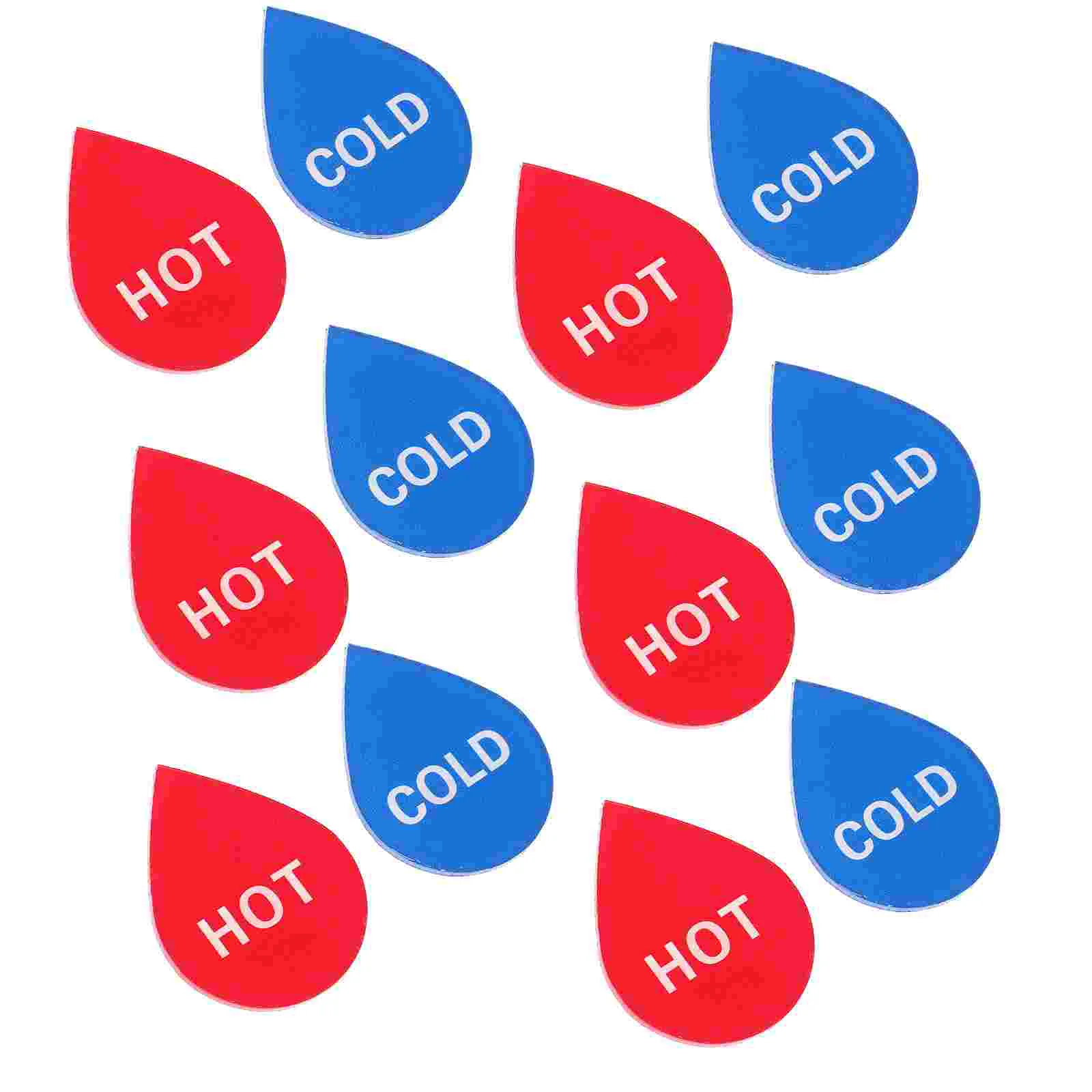  6 Pairs Hot and Cold Water Signs Bathroom Kitchen Waterproof Self-adhesive Stickers The Transfer