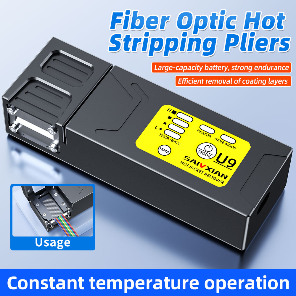 U9 섬유 열 스트리퍼 펜치 가열 광 와이어 스트리핑 슬리 터 리본 섬유 핫 스트리퍼 열 스트리핑 12 섬유