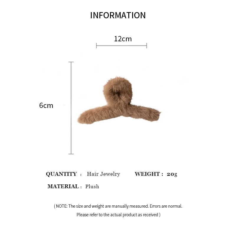 Pinzas para el cabello de piel sintética suave y cruzada grande de Color sólido, pinzas para el pelo de oso de peluche de dibujos animados divertidos y bonitos, Clips de tiburón, accesorios para la cabeza para Otoño e Invierno