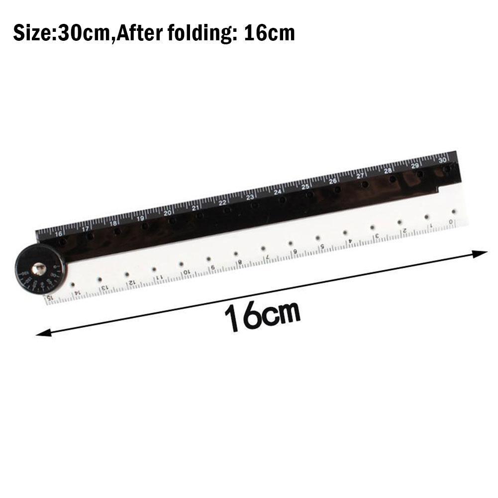 Folding Ruler Black And White Simple Graphic Primary Creative Birthday School Gift Stationery Drawing Template Angle Measuring