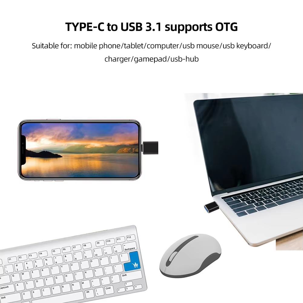 USB 3.2 Typ C OTG-Adapter 10 Gbit/s USB-C auf USB A-Konverter passend für MacBook Samsung Xiaomi Huawei USBC OTG-Anschluss