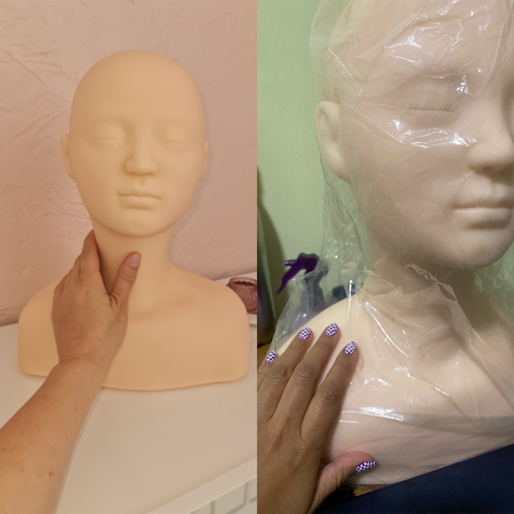 Big Half Body Soft Silicone Cosmetology Mannequin Head For Makeup Grafting Eyebrow Design Massage Practice Face Painting Model