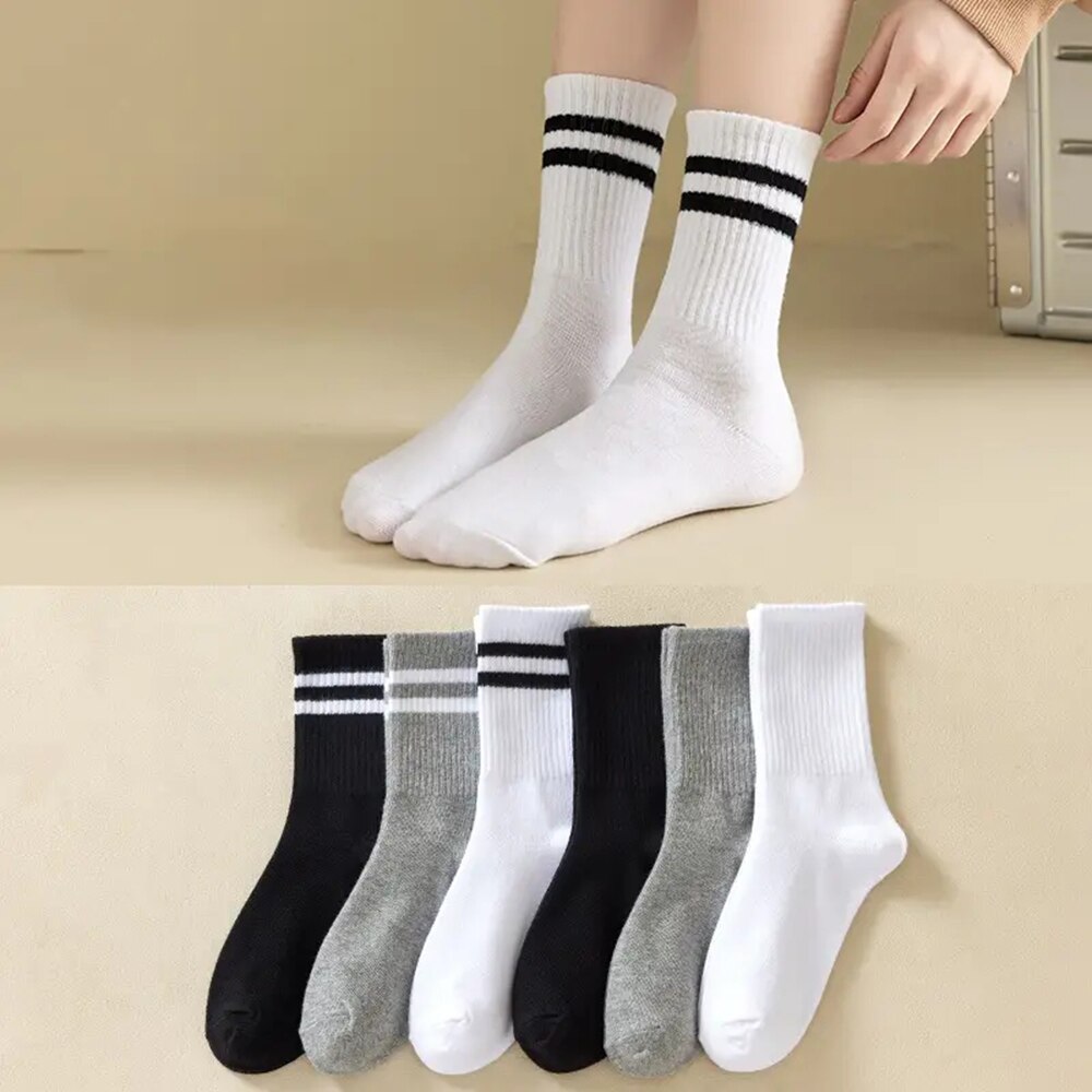 6/12 paia di calzini medi da donna tinta unita traspiranti comodi in autunno inverno calzini casual di alta qualità che assorbono il sudore sport