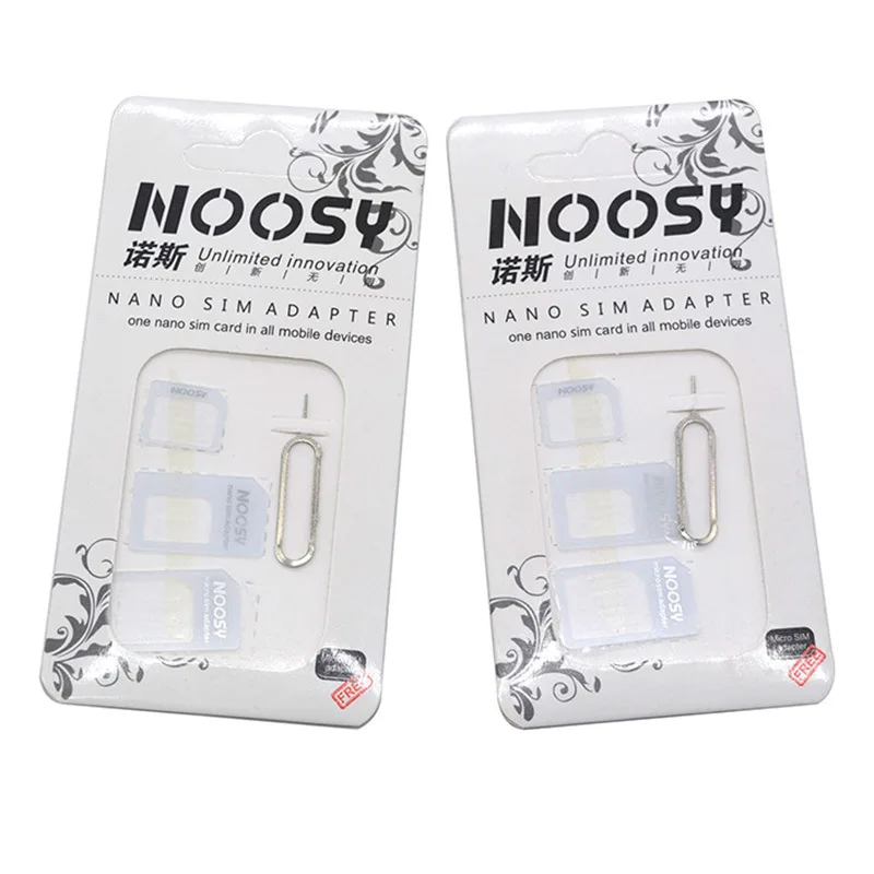 50 Sets 4 in1 Noosy Nano-SIM-Kartenadapter + Micro-SIM-Karten-Adapter + Standard-SIM-Karten-Adapter für iPhone