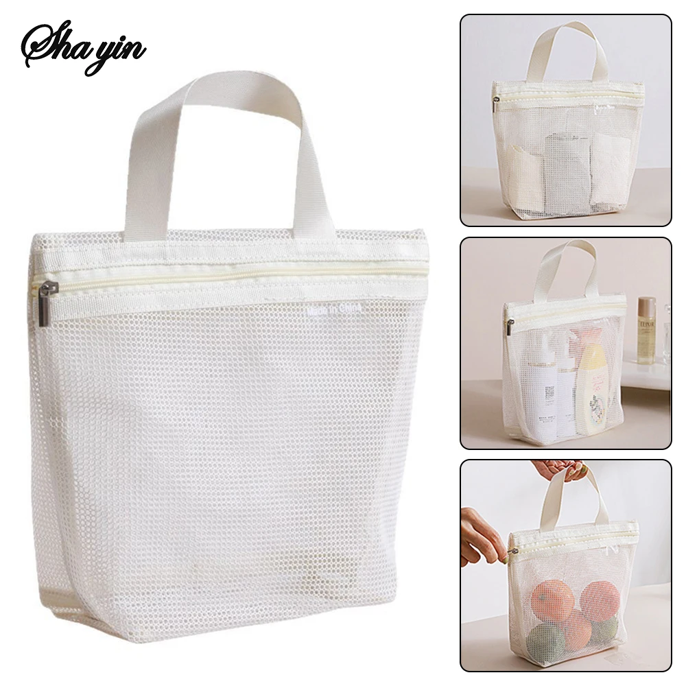 Mesh Make-up Toilettas Opbergzakken Handtassen Draagbare Reizen Wassen Lichaam Douche Gereedschap Organizer Hangende Cosmetische Organizer Pouch