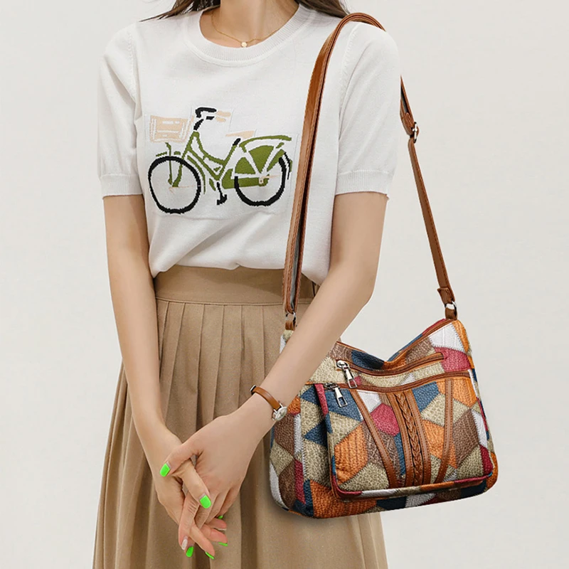 ผู้หญิงElegant Vintage Crossbodyกระเป๋าอินเทรนด์กระเป๋าถือแฟชั่นกระเป๋าสะพายหลายกระเป๋าAll-Match Retroกระเป๋าCrossbodyสําหรับทุกวัน
