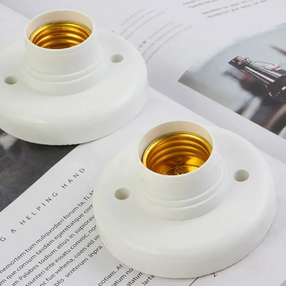 5/6/10PCS E27 สกรูหมวกซ็อกเก็ตสีขาวทองเพดานโคมไฟหลอดไฟยึดฐานขาตั้งผู้ถือหลอดไฟโคมไฟซ็อกเก็ตสําหรับ Home