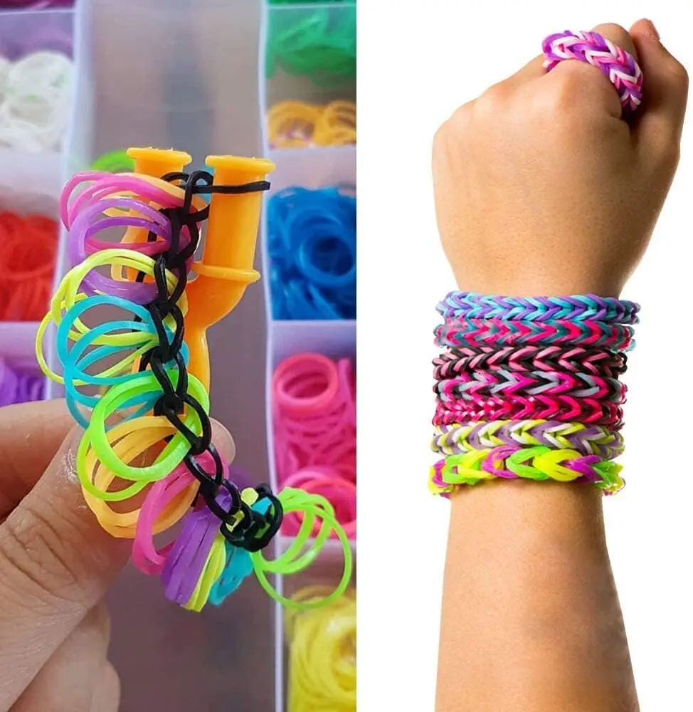 600 Stück bunte Gummi-Webstuhlbänder, Nachfüllset für Jungen und Mädchen, DIY-Handwerk, Geschenkset, Gummiband, Webstuhl, Armband, Kinderspielzeug