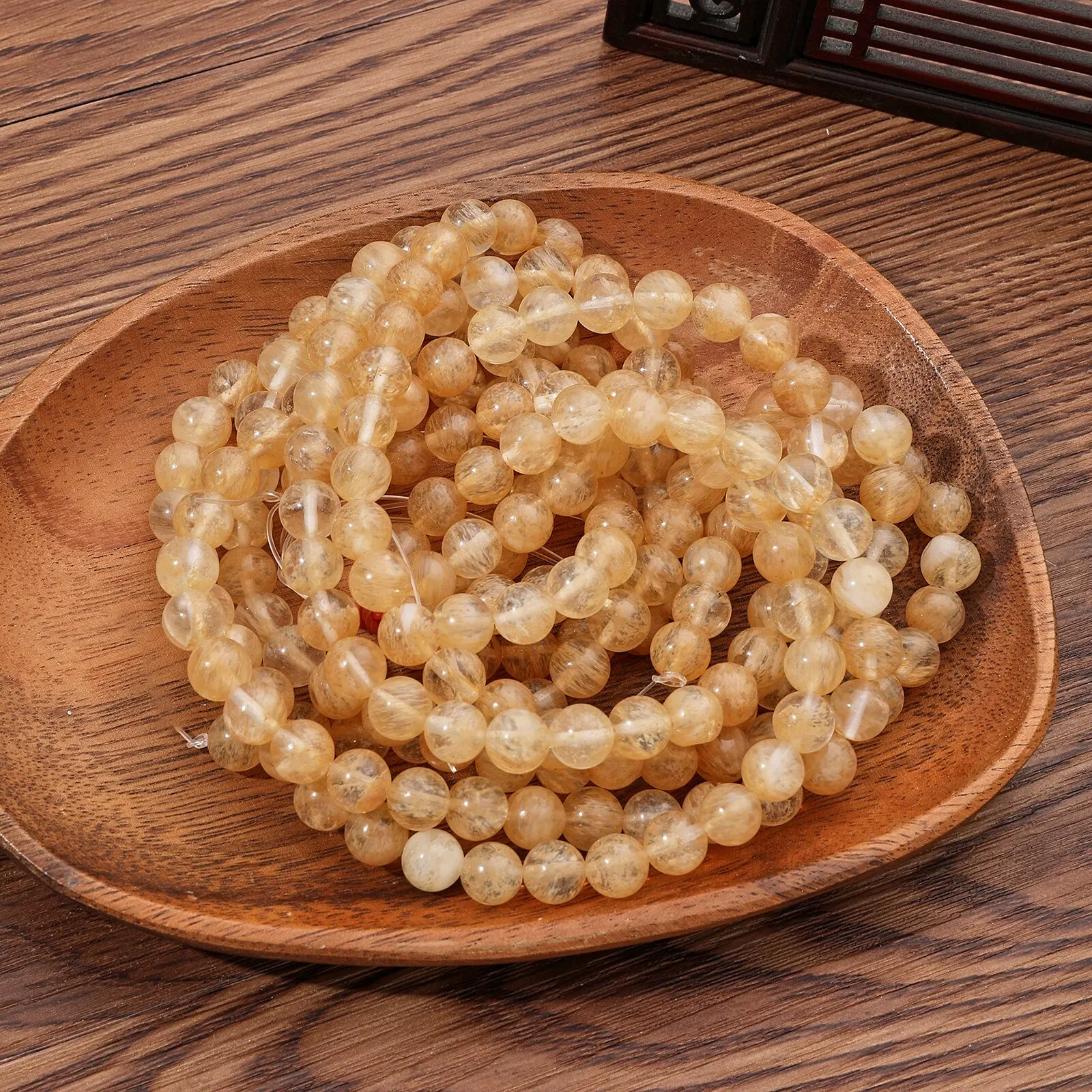 1เส้น45ชิ้นหินธรรมชาติโรสควอตซ์ตาเสือสีดำออบซิเดียนลูกปัดสำหรับสร้อยคอ DIY สร้อยข้อมือทำเครื่องประดับ