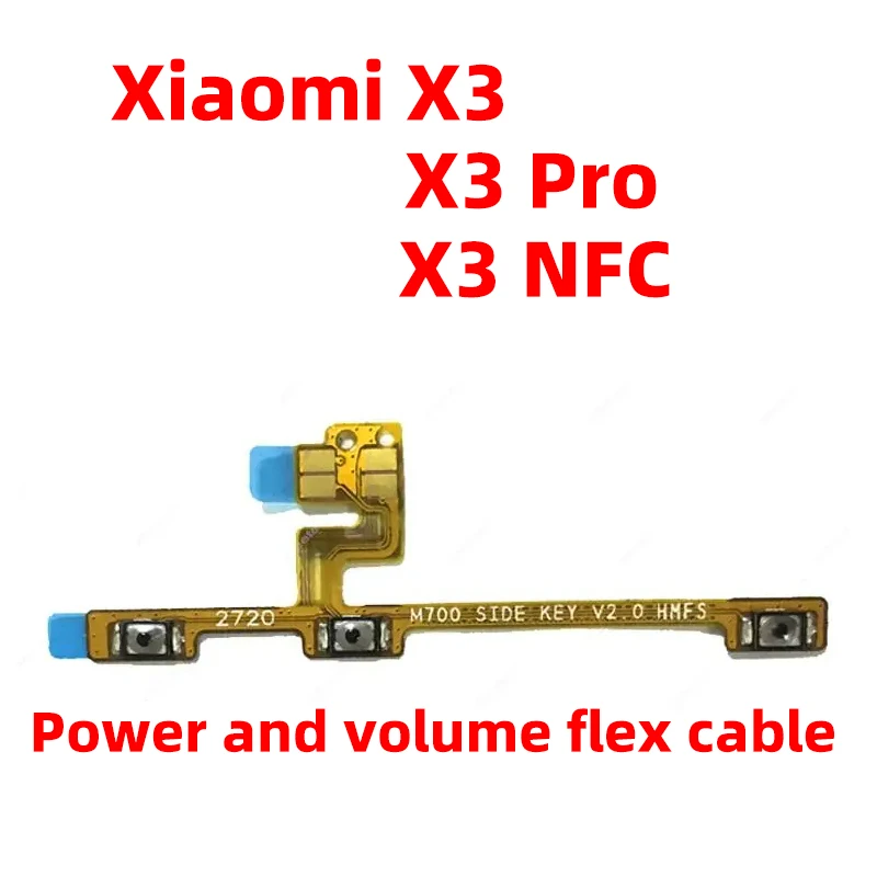 For Xiaomi poco x3 pro x3 nfc Power ON OFF Volume Camera Key Button Switch Flex Cable Replacement