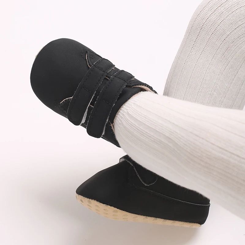 Schuhe für Neugeborene, klassisches Leder, weiche Sohlen, rutschfeste Kleinkind-Wanderschuhe für Jungen und Mädchen, 0–18 Monate, First-Step-Wanderschuhe