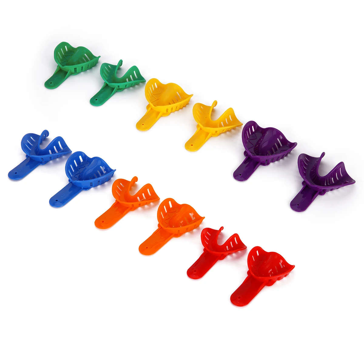 12 Stuks Tandheelkundige Afdruk Trays Tandarts Impressie Duurzame Plastic Tanden Houder Lab Tandheelkunde Accessoire Tools