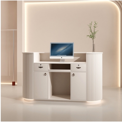 Simple Modern LED Light Bar Counter Curved Checkout Page Store Small Beauty Salon Front Desk Counter Light Luxury Nail Salon