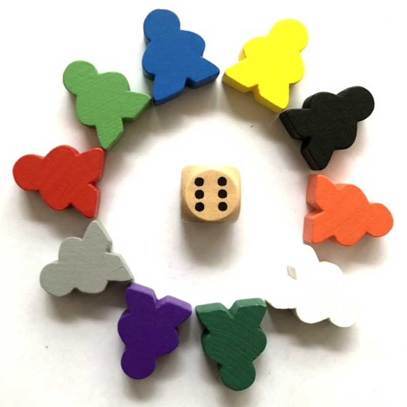 10 Miếng 10 Màu Gỗ Lớn Hình Người Bộ Cờ Tướng Cho Meeple Carcassonne Board Game Phụ Kiện 1.9*2.4*1CM