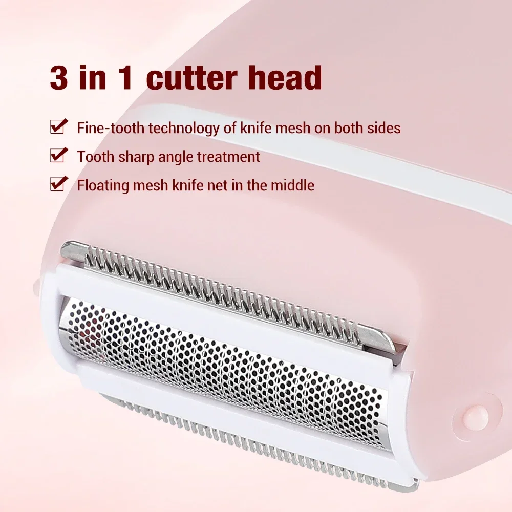 ผู้หญิงเครื่องโกนหนวดไฟฟ้า MINI Washable มีดโกนพิเศษอุปกรณ์กําจัดขนสําหรับทั้งขารักแร้ Intimate Area 3 in 1