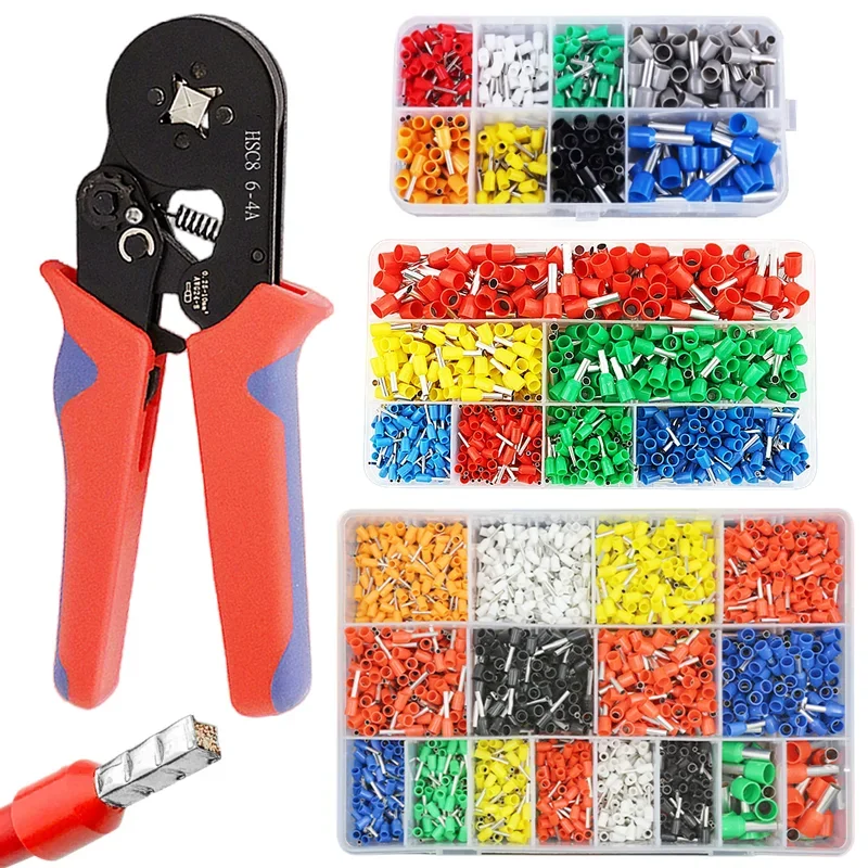 VE Tubular CRIMPING Terminal,หลาย CRIMPING Terminal คีมชุด,ไฟฟ้าอุปกรณ์เชื่อมต่อ,CRIMPING คีม