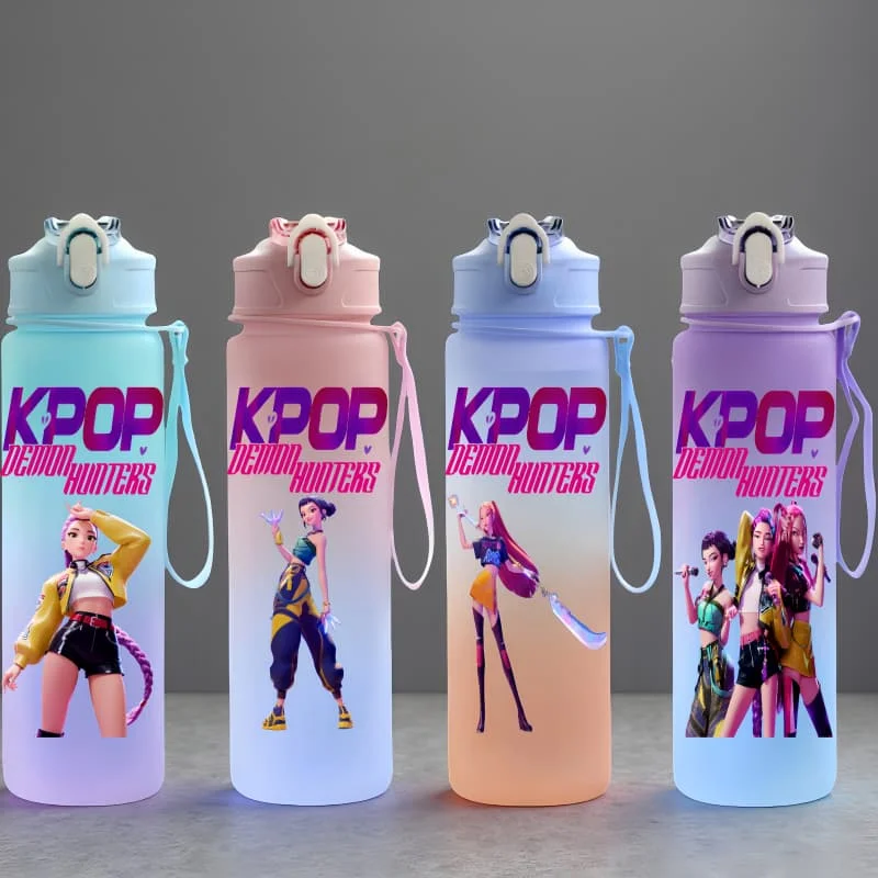 K-Pop: Охотники на демонов, персонаж аниме, чашка для воды, большая емкость, уличная портативная веревочная бутылка для питья, подарок для мальчиков и девочек