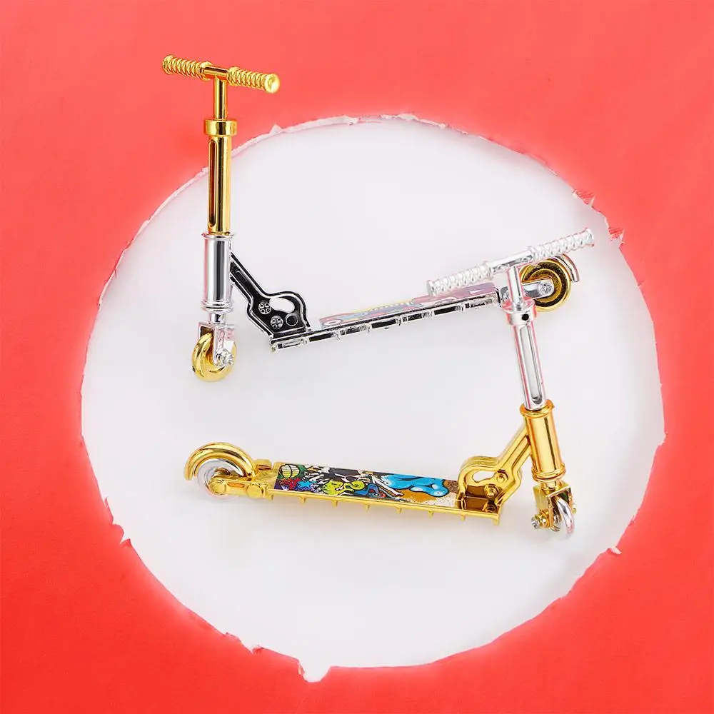 Mini scooter à deux roues en plastique, jouet de simulation, vélo de doigt, planche à roulettes, touche