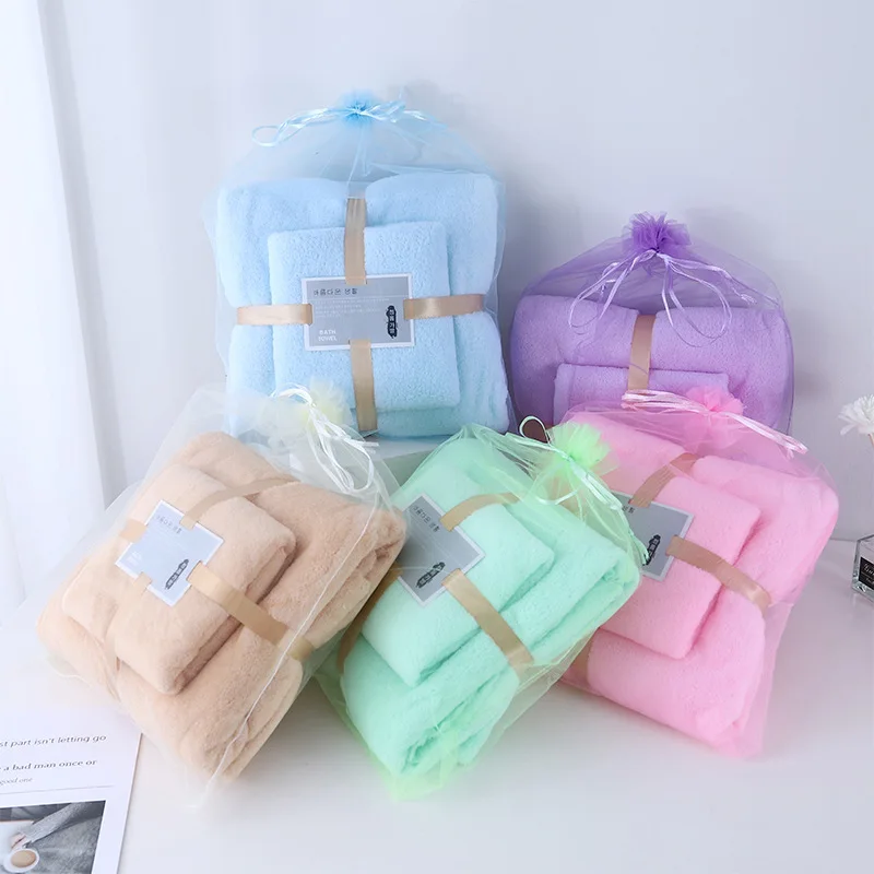 Juego de toallas de baño de 2 piezas, toalla de baño de terciopelo Coral de secado rápido súper suave y altamente absorbente para adultos, uso en Hotel y Spa
