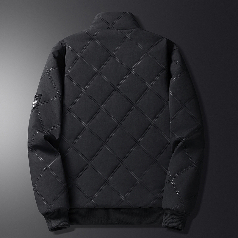 Chaqueta acolchada cálida de lana para hombre, Parkas térmicas con cuello levantado, cortavientos grueso de algodón, ropa para hombre, invierno