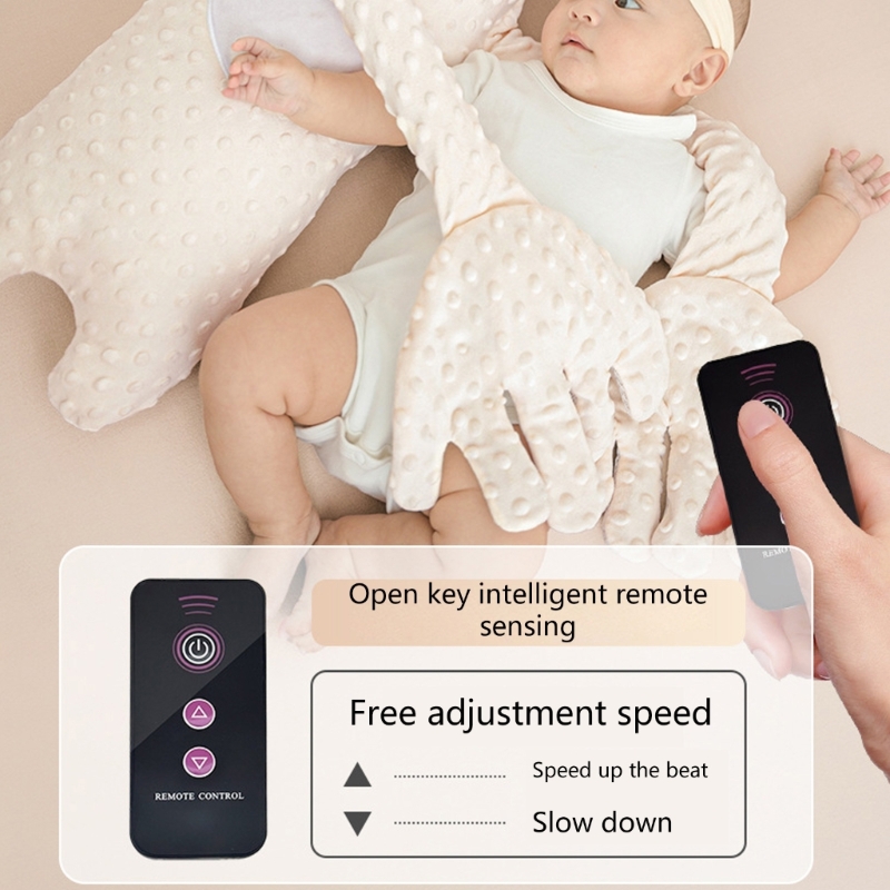 Ayuda para dormir de bebé de dibujos animados, almohada de mano relajante, pacificar la mano de la muñeca con control remoto sin música para recién nacidos, comodidad para dormir