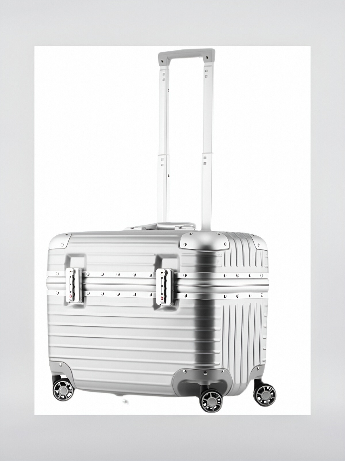 18 インチアルミフレーム荷物ロングスーツケースファッショナブルなトラベルバッグプルロッドフリップカバーホイール付きエアトラベル写真撮影