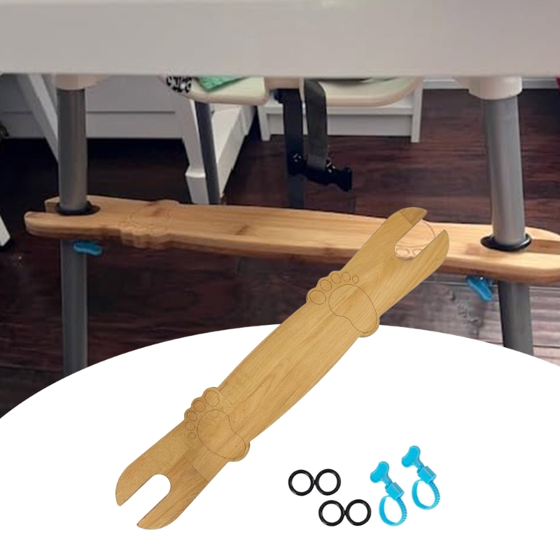 Non-SLIP ไม้ไผ่ธรรมชาติเก้าอี้สูงเท้าปรับเด็ก Highchair เท้าเหยียบสําหรับ IKEA Antelop เก้าอี้สูงอุปกรณ์เสริม