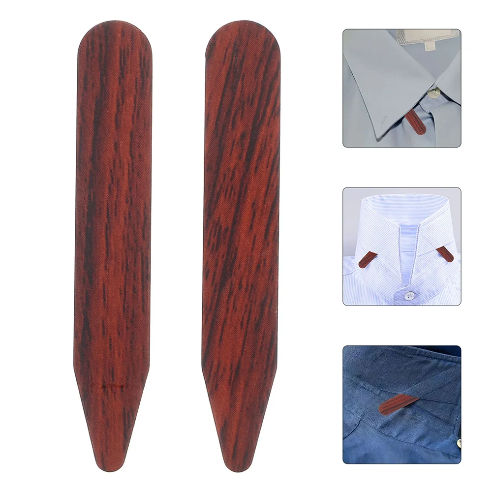 Onglets de col en bois pour chemises habillées, 4 pièces, garde les colliers croustillants et dans le lieu, idéaux pour un usage formel, petits onglets de col en bois