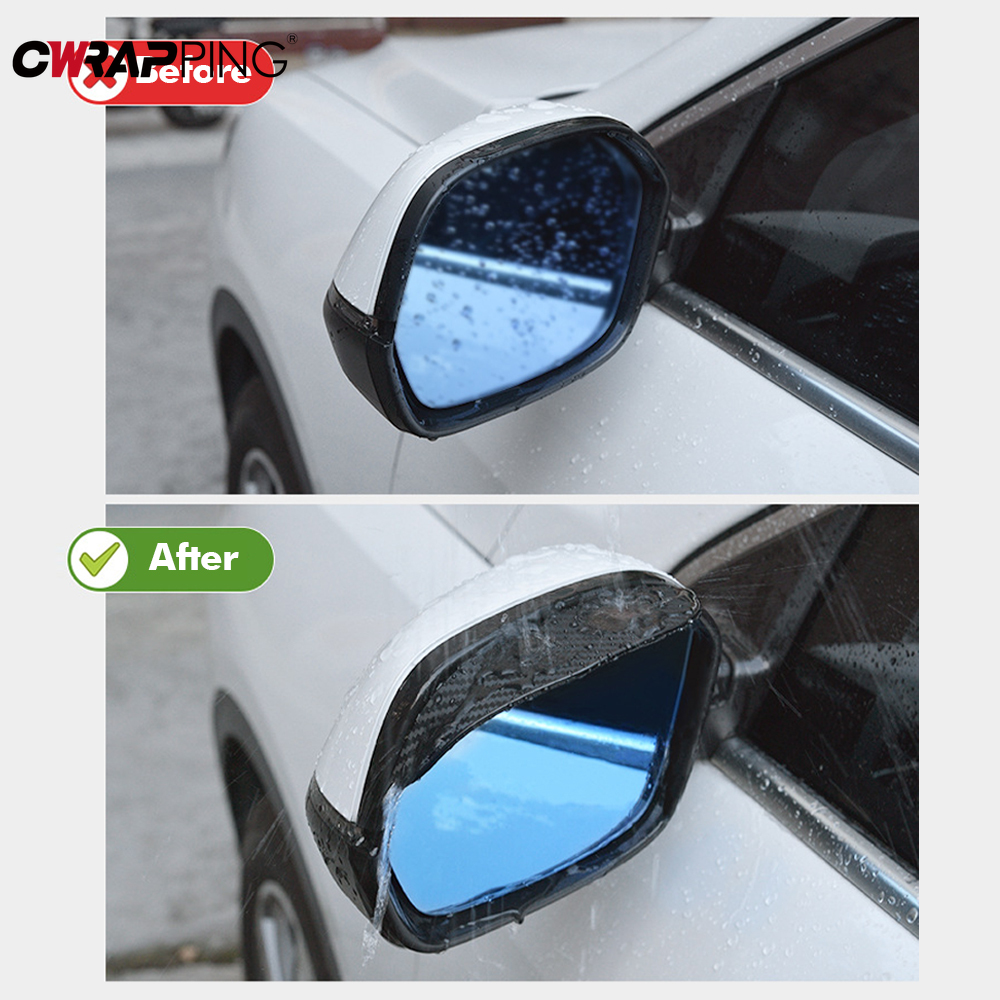 2 STUKS Auto Achteruitkijkspiegel Regenkap Regen Wenkbrauw Regenhoes Universele Koolstofvezel Achteruitkijkspiegel Zijspiegel Regen Wenkbrauw Schild