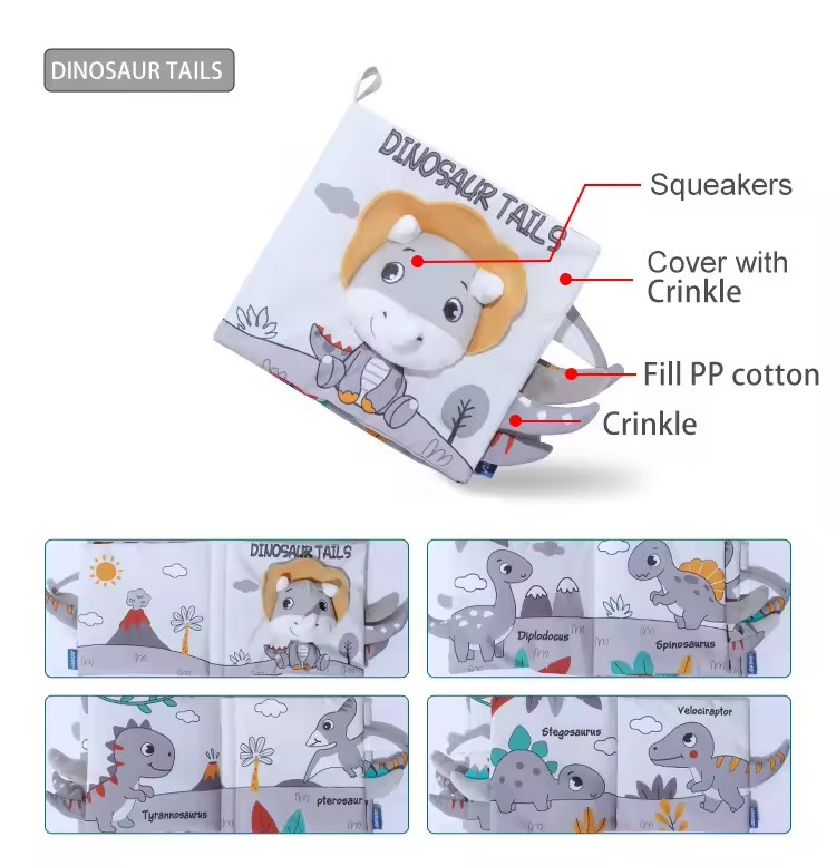 ทารกแรกเกิด Montessori การศึกษาความรู้ความเข้าใจเด็กกิจกรรมหนังสือ Rattle สีดําและสีขาว Contrast Baby Sensory ของเล่นเด็ก