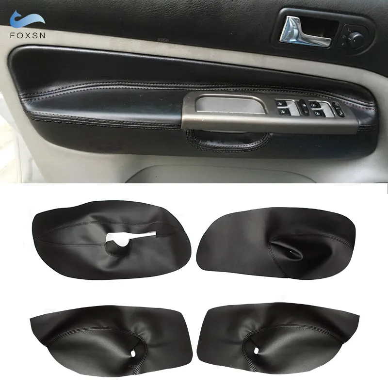 Sólo cubierta de reposabrazos de puerta de cuero suave de 4 puertas para VW Golf 4 MK4 Bora Jetta 1999 - 2005 Panel de reposabrazos de puerta de coche embellecedor de cubierta de piel
