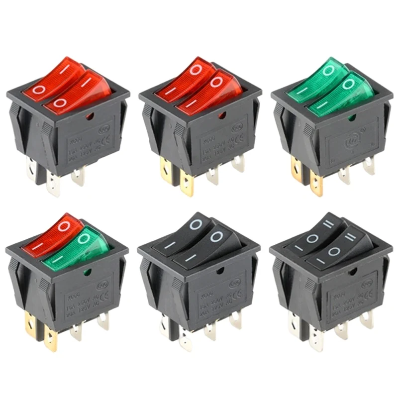KCD8 6PIN 16A 250 В 20A 125 В двойной выключатель света кулисный переключатель водонепроницаемый ВКЛ-ВЫКЛ KCD6 выключатель питания для лодки