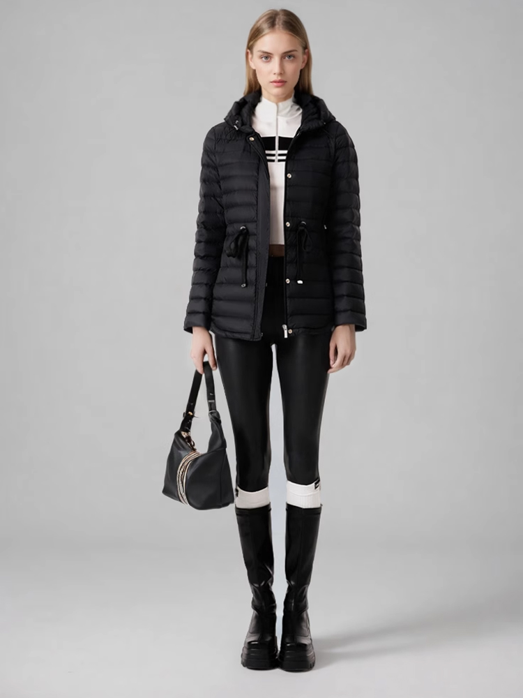 Damen Kapuze Herbst Daunen jacke Langarm Puffer Kurz jacke modische Kurz jacke