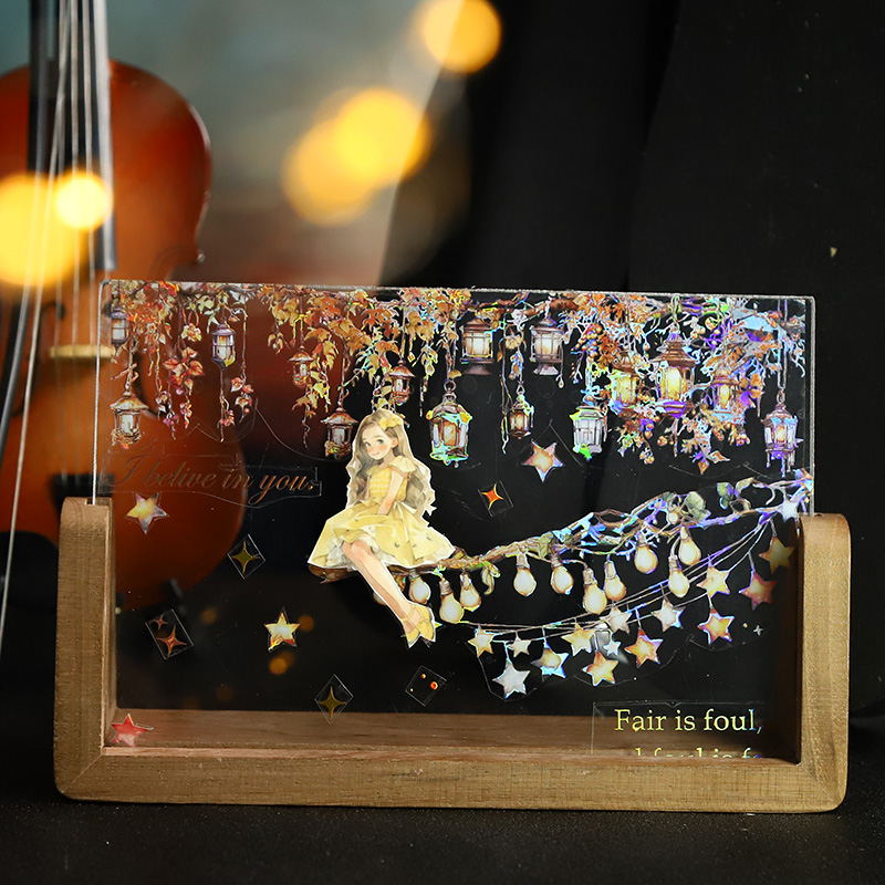 40mm*2m 1pc PET Tape Stickers Creativity Scrapbooking Hand Account Adhesive hand made Diy Junk Journal Craft Supplies